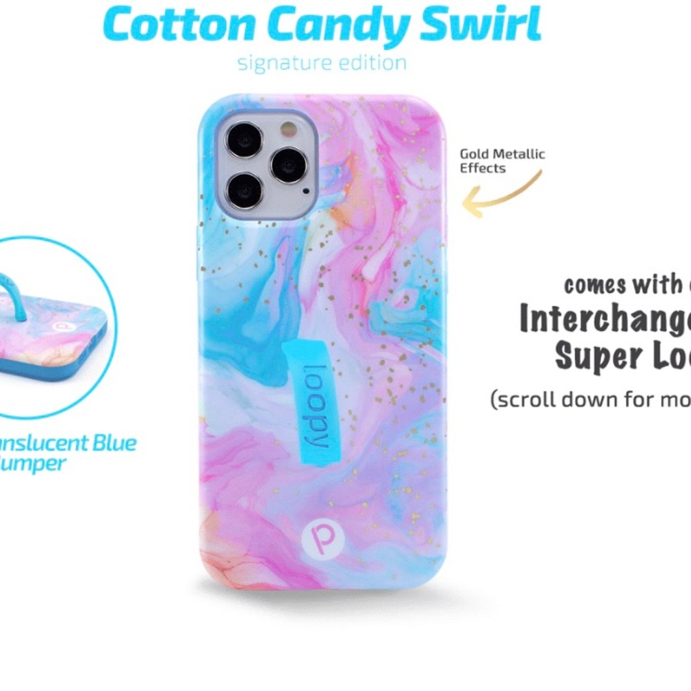 Loopy case in cotton candy